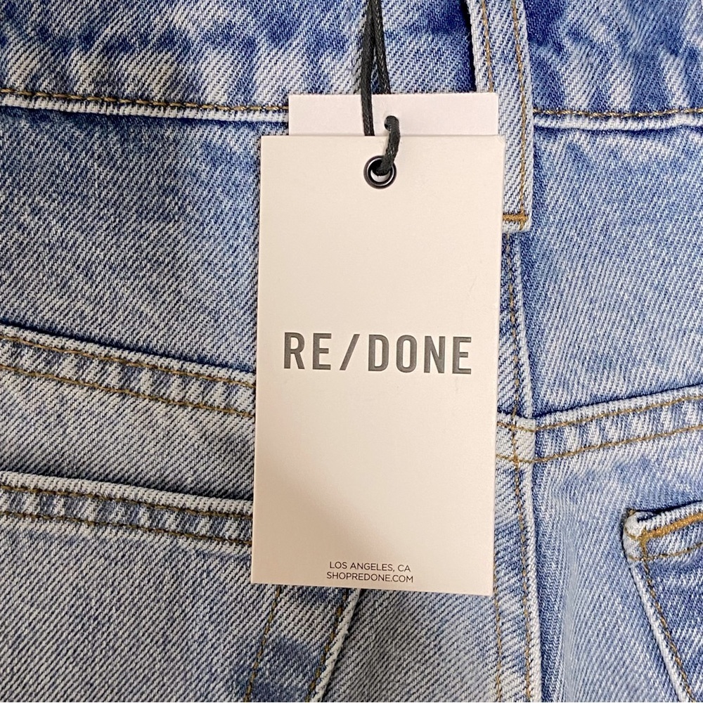 Redone Denim '70s Loose Flare Leg Jeans Indigo Stud - Picture 10 of 15